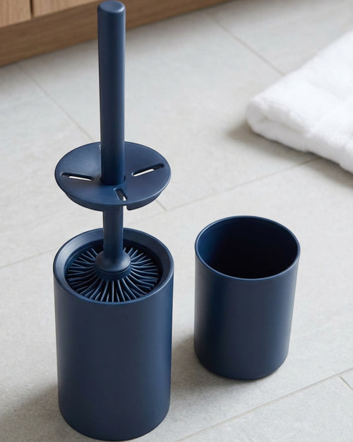 Wjfb Compact Radial Fin Toilet Brush Lift Out Cup Navy - Lifestyle view