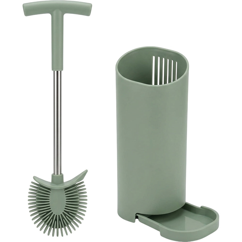 Wjfb Crescent Under Rim Silicone Toilet Brush Pedestal Sage - Product view