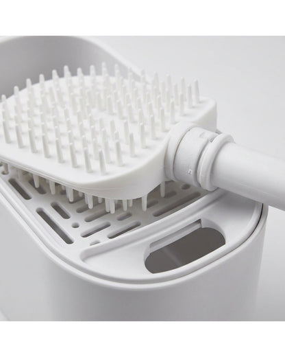 Wjfb Double Sided Flat Paddle Toilet Brush Split Base Sand - Detail view