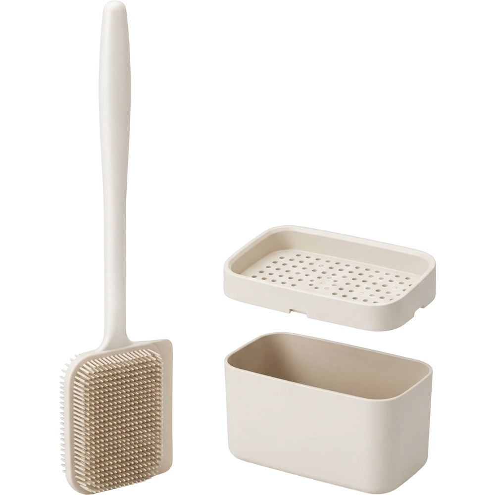 Wjfb Double Sided Flat Paddle Toilet Brush Split Base Sand - Product view