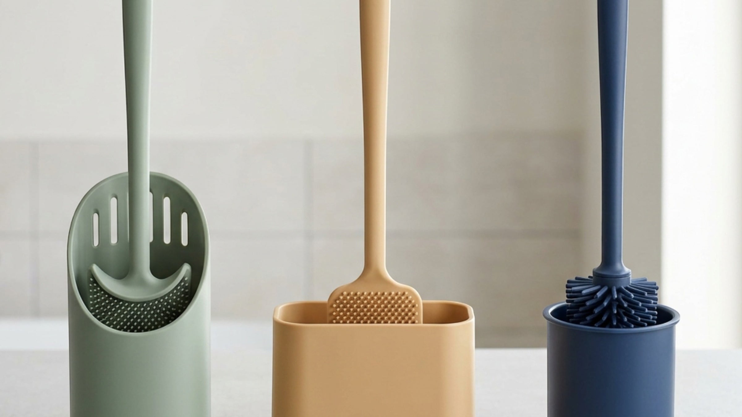 Wjfb Silicone Toilet Brushes with Holders
